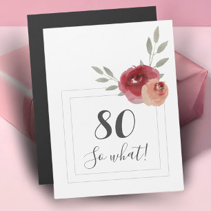 Modern Watercolor Floral 80th Birthday Magnet