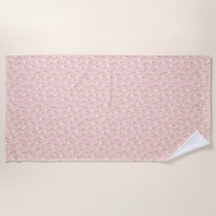 Modern Watercolor Floral Botanical Flowers Beach Towel