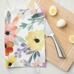 Modern Watercolor Floral Botanical Flowers Throw   Tea Towel<br><div class="desc">Modern Watercolor Floral Botanical Flowers</div>
