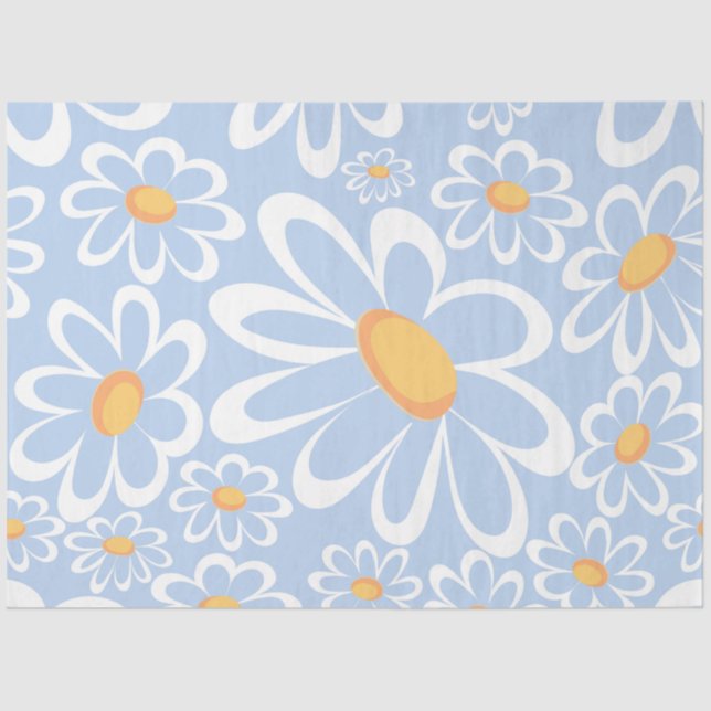 Modern Watercolor Floral Botanical Flowers  Tissue Paper (Front)