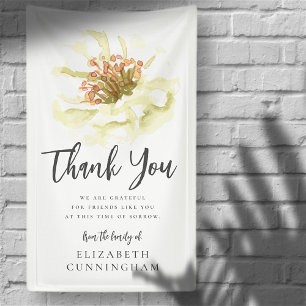 Modern Watercolor Floral Botanical Memorial Thanks Banner