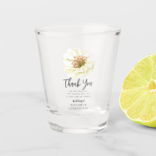 Modern Watercolor Floral Botanical Memorial Thanks Shot Glass