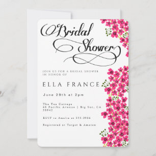 Modern Watercolor Floral Bridal Shower Invitation