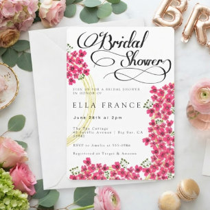 Modern Watercolor Floral Bridal Shower Invitation
