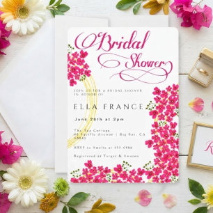 Modern Watercolor Floral Bridal Shower Invitation