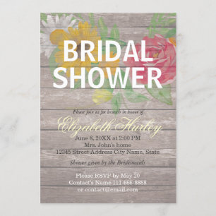 Modern Watercolor Floral Bridal Shower Invitations
