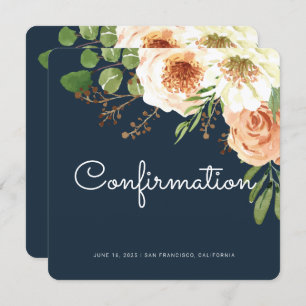 Modern Watercolor Floral Confirmation Invitation