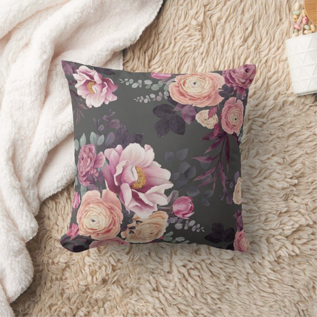 Modern watercolor floral elegant cushion (Blanket)