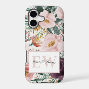 Modern watercolor floral elegant script
