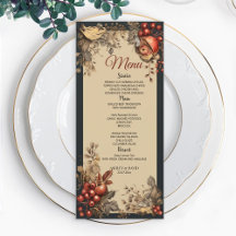 Modern Watercolor Floral Elegant Wedding Menu