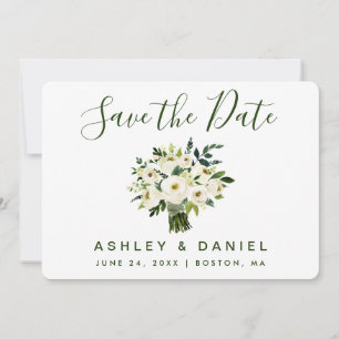 Modern Watercolor Floral Green Save The Date