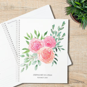 Modern Watercolor Floral Greenery  Planner