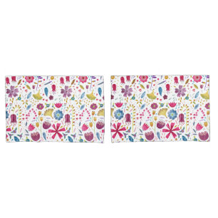 Modern Watercolor Floral Painting Pillowcase