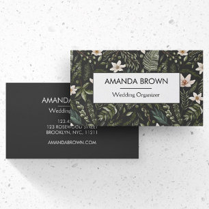 Modern Watercolor Floral Pattern Wedding Business Card