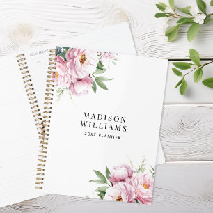Modern Watercolor Floral Personalised Name Planner