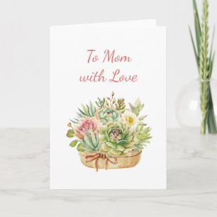 Modern watercolor floral script elegant grandma card