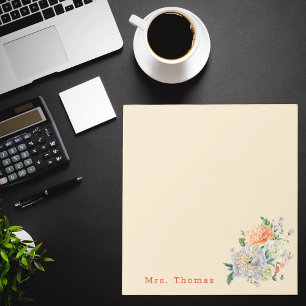 Modern Watercolor Floral Teacher Appreciation Notepad