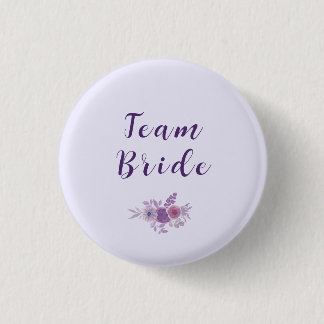 Modern Watercolor Floral Team Bride Bridal Shower 3 Cm Round Badge