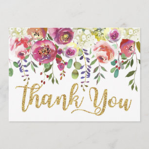 Modern Watercolor Floral Thank You