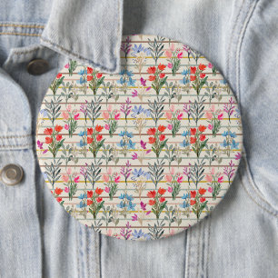 Modern Watercolor Flower Pattern 6 Cm Round Badge