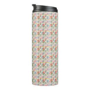 Modern Watercolor Flower Pattern Thermal Tumbler