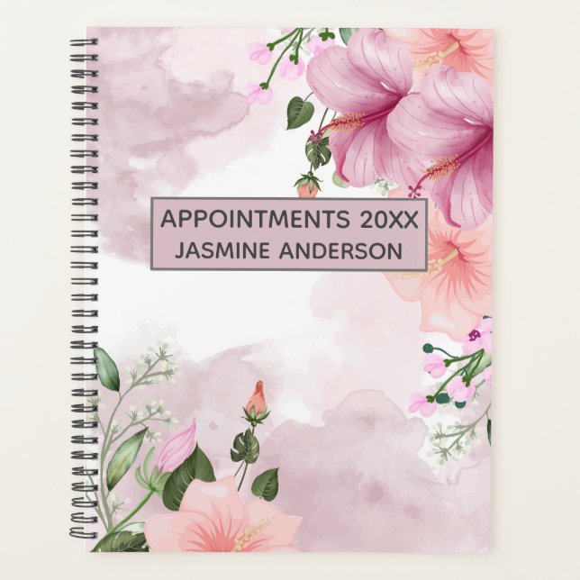 Modern watercolor flowers 2024 Weekly Monthly  Planner (Front)