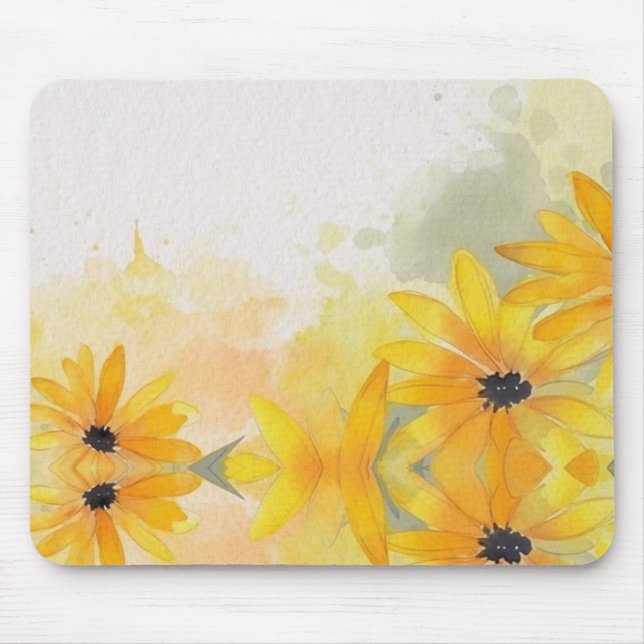 Modern Watercolor Flowers Mouse Pad (Front)
