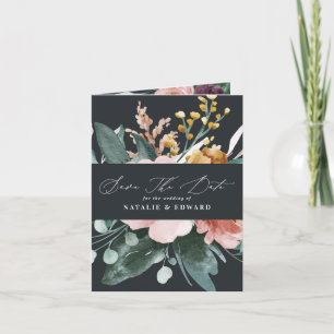 Modern watercolor foliage elegant script wedding announcement
