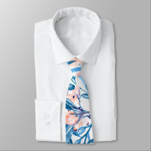 Modern watercolor garden floral paint tie