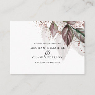 Modern Watercolor Glitter Foliage BarefootBride™ Business Card