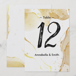 Modern Watercolor Gold table number