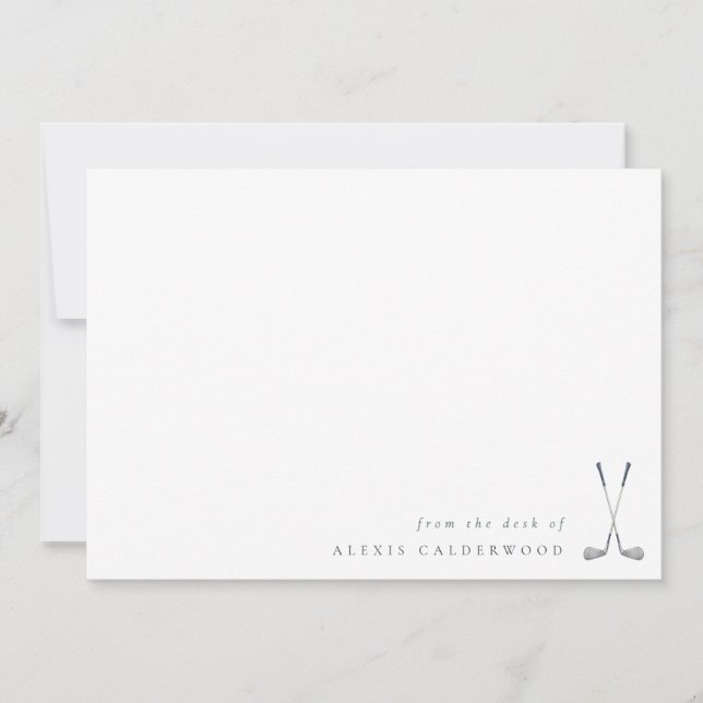 Modern Watercolor Golf Clubs Personalised Card (Front)