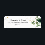 Modern Watercolor Greenery Frame & Gold Dots Return Address Label<br><div class="desc">Modern Watercolor Greenery Frame & Gold Dots</div>