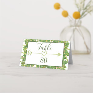 Modern Watercolor Greenery Wedding Place Card
