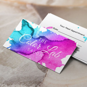 Modern Watercolor Hair Salon Appointment Card