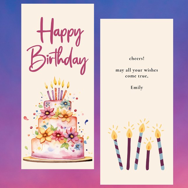 Modern Watercolor Happy Birthday Greeting Card (Creator Uploaded)