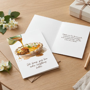 Modern Watercolor Honey Pie Editable Moms Card