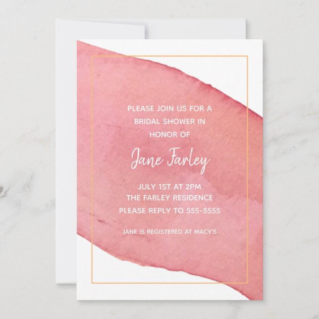 Modern Watercolor Invitation (Front)