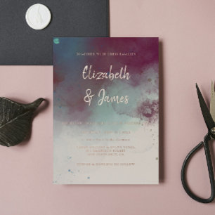 Modern Watercolor Jewel Tones Boho Wedding