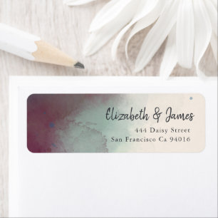 Modern Watercolor Jewel Tones Boho Wedding Return Address Label