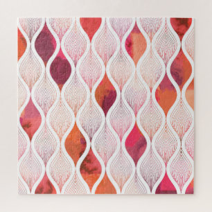 Modern watercolor leafs, seamless pattern. jigsaw puzzle