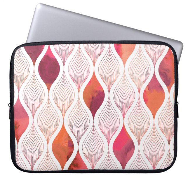 Modern watercolor leafs, seamless pattern. laptop sleeve (Front)