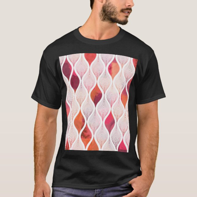 Modern watercolor leafs, seamless pattern. T-Shirt (Front)