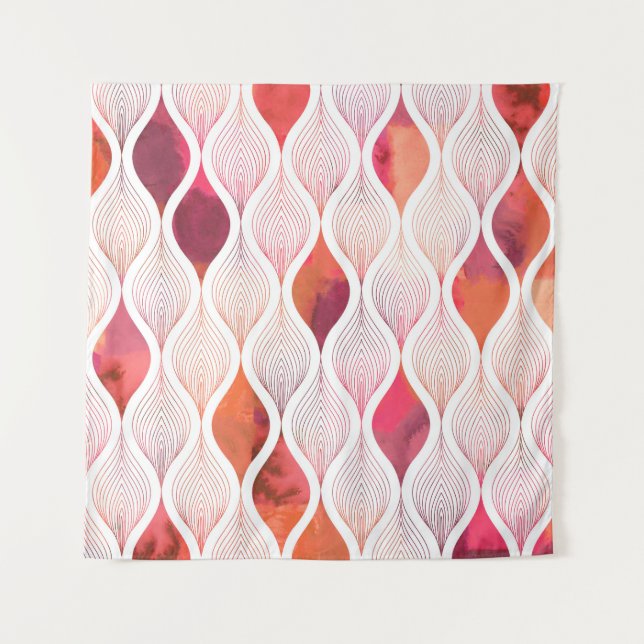 Modern watercolor leafs, seamless pattern. tapestry (Front)