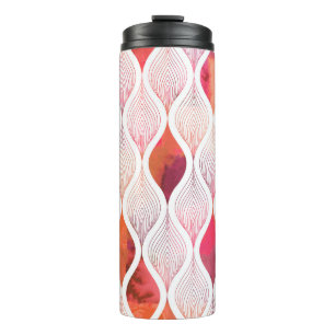 Modern watercolor leafs, seamless pattern. thermal tumbler