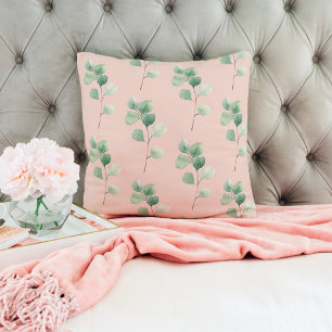 Modern Watercolor Leaves Pattern  Cushion