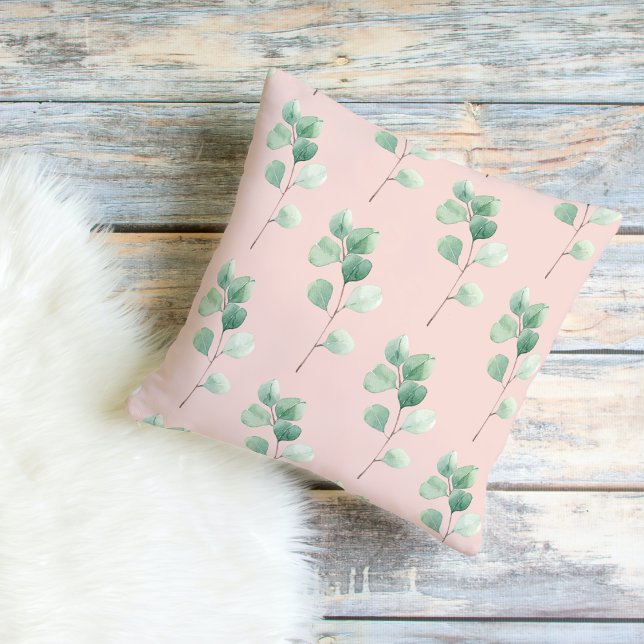 Modern Watercolor Leaves Pattern  Cushion (Creator Uploaded)