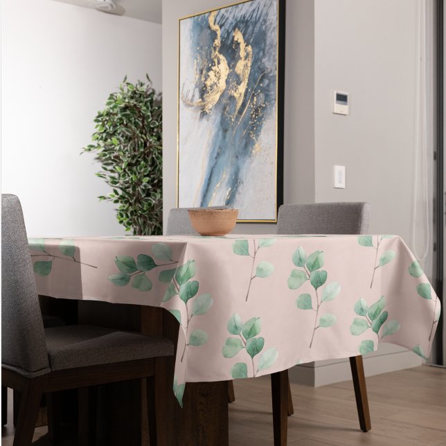 Modern Watercolor Leaves Pattern  Tablecloth (Creator Uploaded)