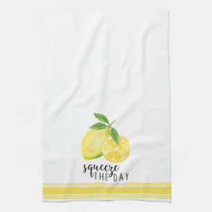 Modern watercolor lemon pun kitchen towel