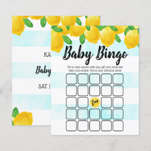 Modern Watercolor Lemon Tree Baby Shower Bingo